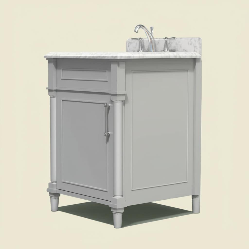Home Decorators Collection Aberdeen 24-inch Dove Gray Bathroom Vanity with Carrara Marble Top