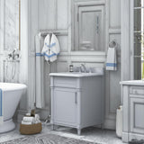 Home Decorators Collection Aberdeen 24-inch Dove Gray Bathroom Vanity with Carrara Marble Top