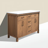 Home Decorators Collection Bellington 60 in. Double Sink Vanity in Almond Toffee with White Engineered Stone Top
