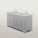 Home Decorators Collection Sadie 67" Double Sink Gray Bath Vanity with Marble Top