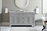Home Decorators Collection Sadie 67" Double Sink Gray Bath Vanity with Marble Top