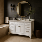 Home Decorators Collection Mara 60-inch Single Sink Vanity in White with Engineered Stone Top