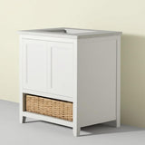 Home Decorators Collection Newhall 30" Single Sink White Bath Vanity with Engineered Marble Top