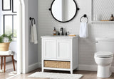 Home Decorators Collection Newhall 30" Single Sink White Bath Vanity with Engineered Marble Top