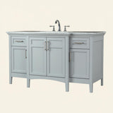 Home Decorators Collection Sassy 60" Dove Gray Vanity with Carrara Marble Top