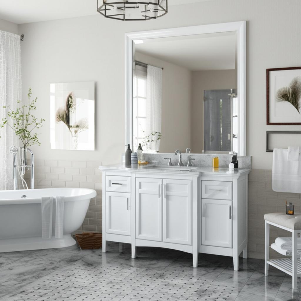 Home Decorators Collection Sassy 42" Single Sink Vanity with Carrara Marble Top