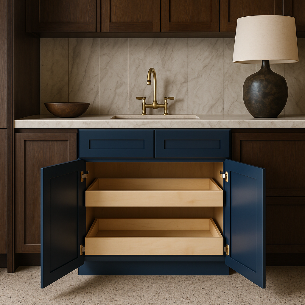 Home Decorators Collection Newport Mythic Blue Kitchen Base Cabinet
