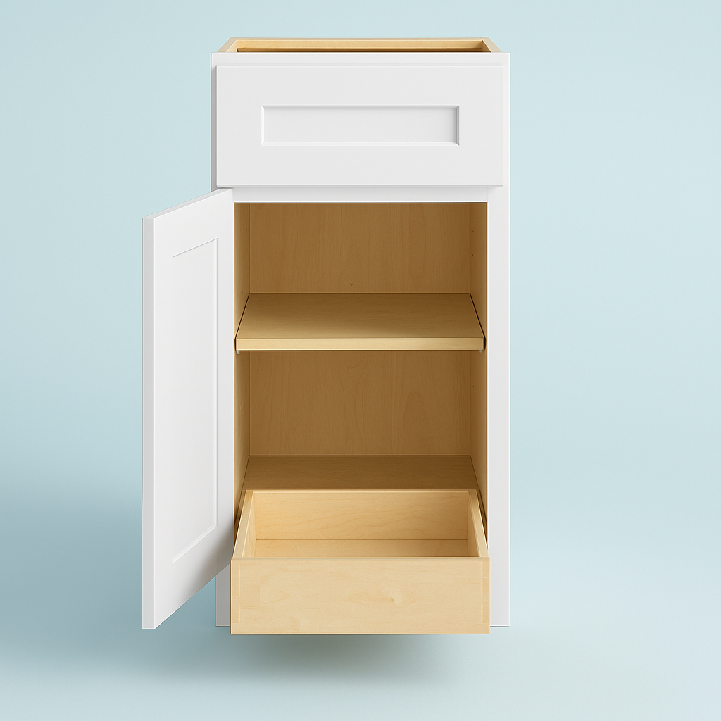 Home Decorators Collection Newport 21 in. W x 24 in. D x 34.5 in. H Assembled Plywood Base Kitchen Cabinet in Pacific White with Soft Close LH