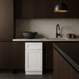 Home Decorators Collection Newport 18 in. W x 24 in. D x 34.5 in. H Assembled Plywood Base Kitchen Cabinet in Pacific White with Soft Close LH