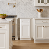 Home Decorators Collection Newport 18 in. W x 24 in. D x 34.5 in. H Assembled Plywood Base Kitchen Cabinet in Pacific White with Soft Close LH