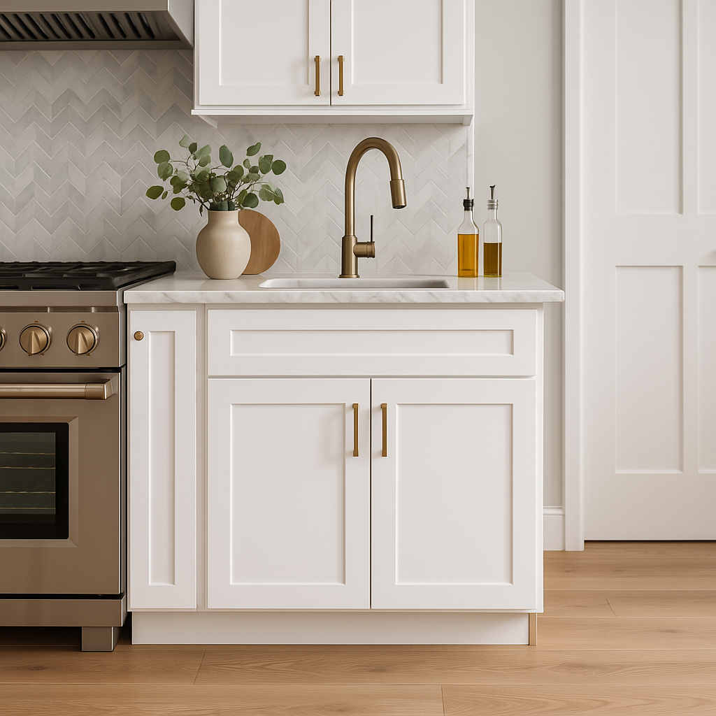 Home Decorators Collection Newport Pacific White Shaker Kitchen Cabinet