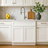 Home Decorators Collection Newport 27 in. W x 24 in. D x 34.5 in. H Assembled Plywood Base Kitchen Cabinet in Pacific White with Soft Close