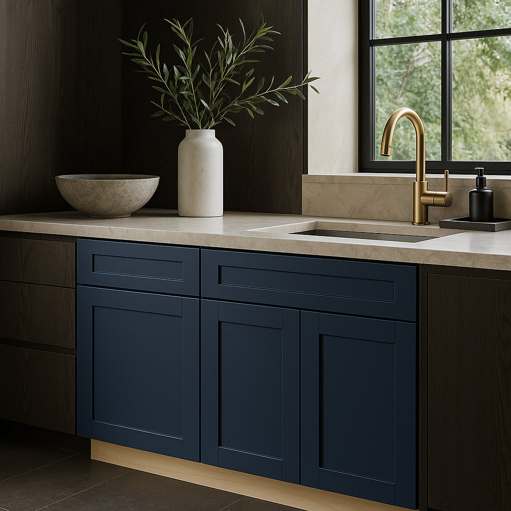 Home Decorators Collection Washington Vessel Blue Shaker Base Cabinet