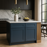 Home Decorators Collection Washington Vessel Blue Shaker Base Kitchen Cabinet