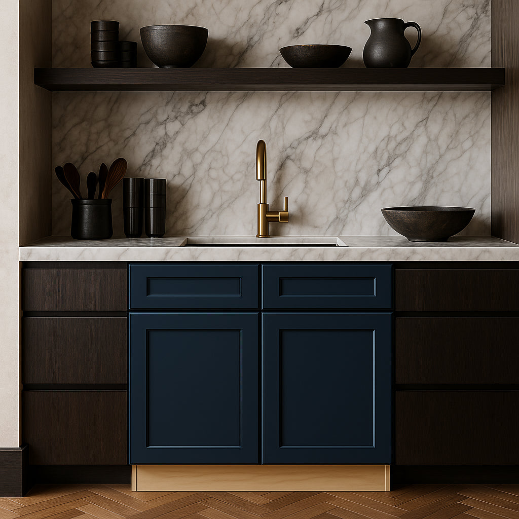 Home Decorators Collection Newport 36" Mythic Blue Kitchen Cabinet