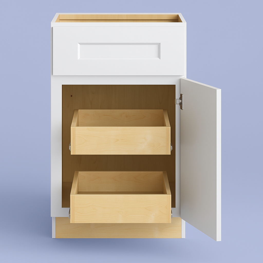 Home Decorators Collection Newport 18 in. W x 24 in. D x 34.5 in. H Assembled Plywood Base Kitchen Cabinet in Pacific White with Soft-Close RH