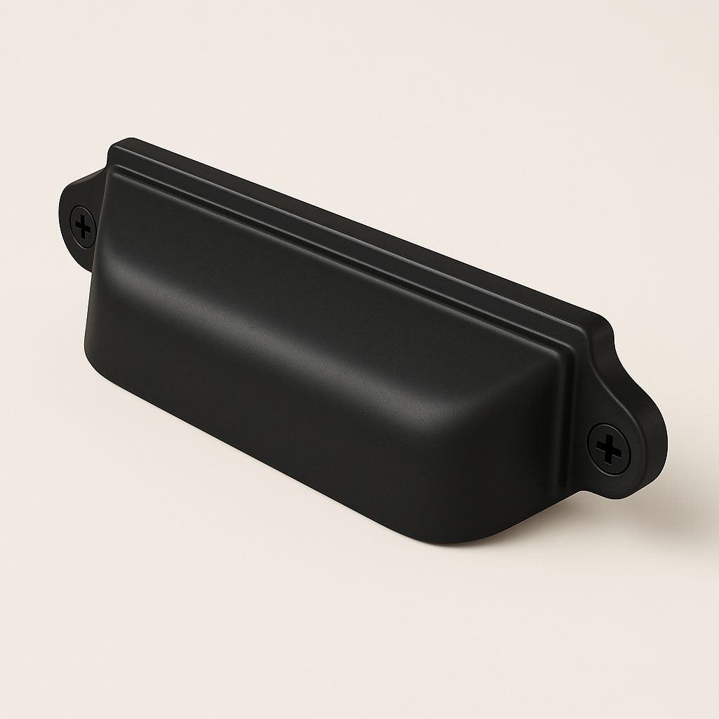 Home Decorators Collection Cylinder 3-3/4 in. Flat Black Drawer Pull