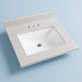 Home Decorators Collection 25-inch Solid Surface Vanity Top in Silver Ash with White Sink