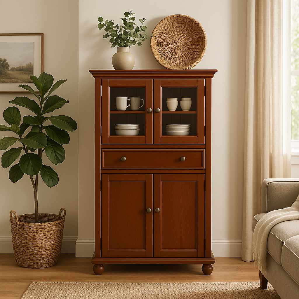 Home Decorators Collection Hampton Harbor Linen Cabinet in Sequoia