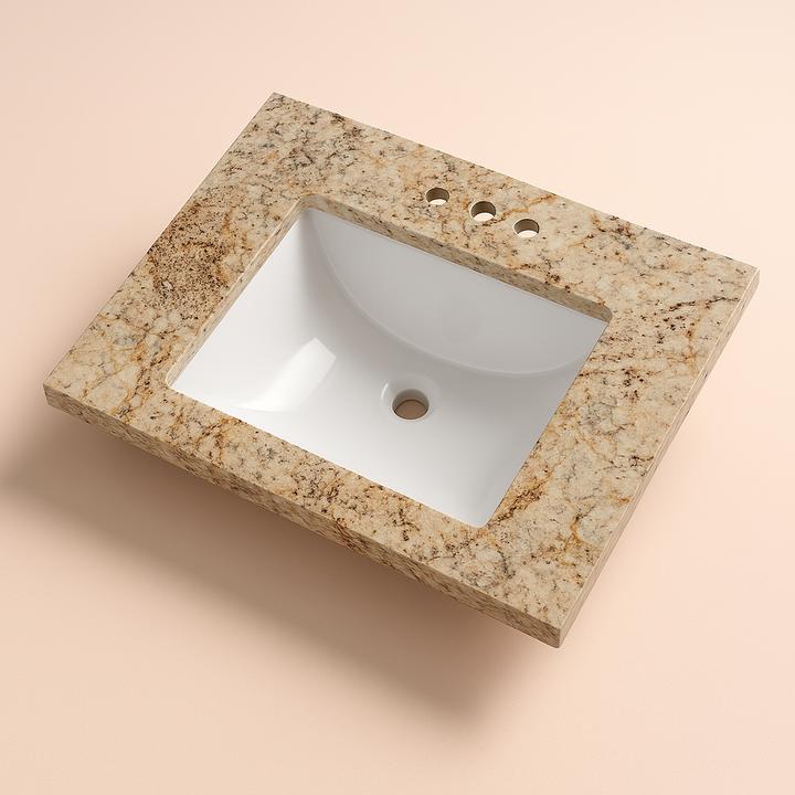 Home Decorators Collection 31-inch Stone Effects Vanity Top in Dune with White Sink