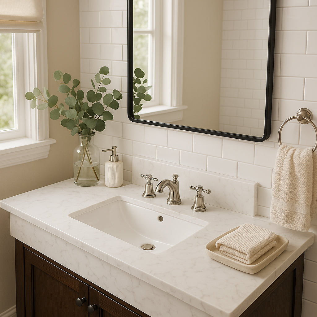 Home Decorators Collection 25 in. Stone Effect Vanity Top in Mineral Gray with White Sink