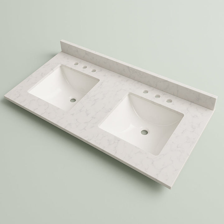 Home Decorators Collection 61 in. Double Sink Vanity Top in Dune