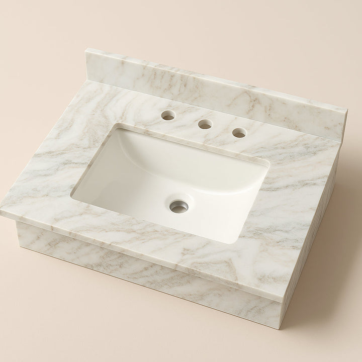 Home Decorators Collection 31-inch Marble Vanity Top with White Sink