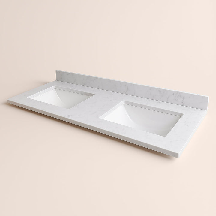 Home Decorators Collection 61-inch Double Sink Vanity Top in River Stone
