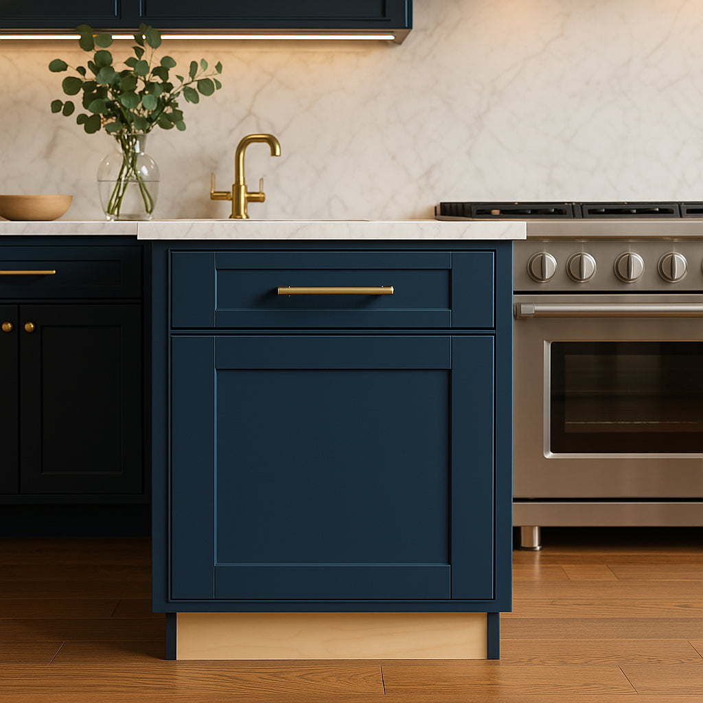 Home Decorators Collection Washington Vessel Blue Shaker Base Kitchen Cabinet