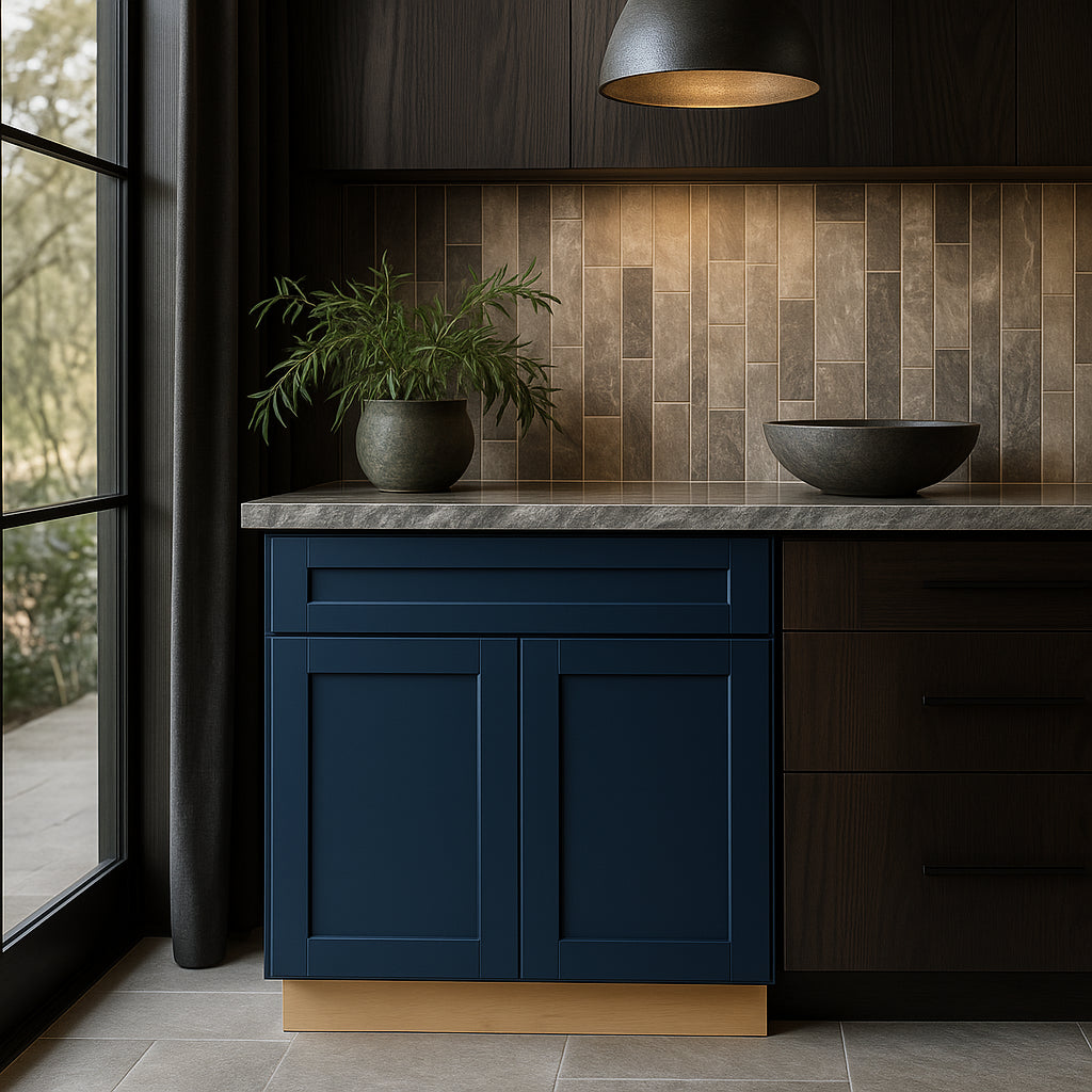 Home Decorators Collection Washington Vessel Blue Shaker Base Cabinet