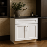 Home Decorators Collection Newport 24 in. W x 24 in. D x 34.5 in. H Assembled Plywood Base Kitchen Cabinet in Pacific White with Utility Soft Close