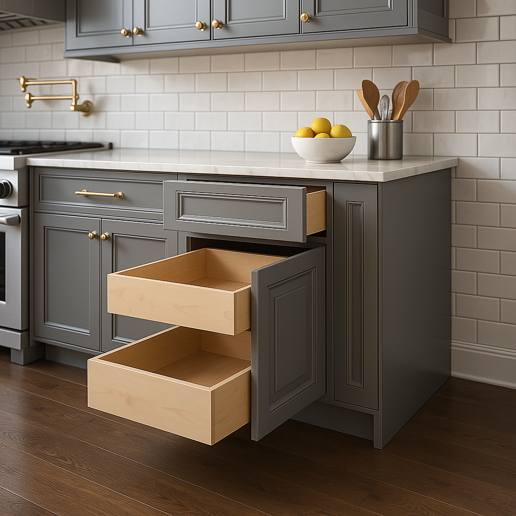 Home Decorators Collection Grayson Pearl Gray Kitchen Cabinet