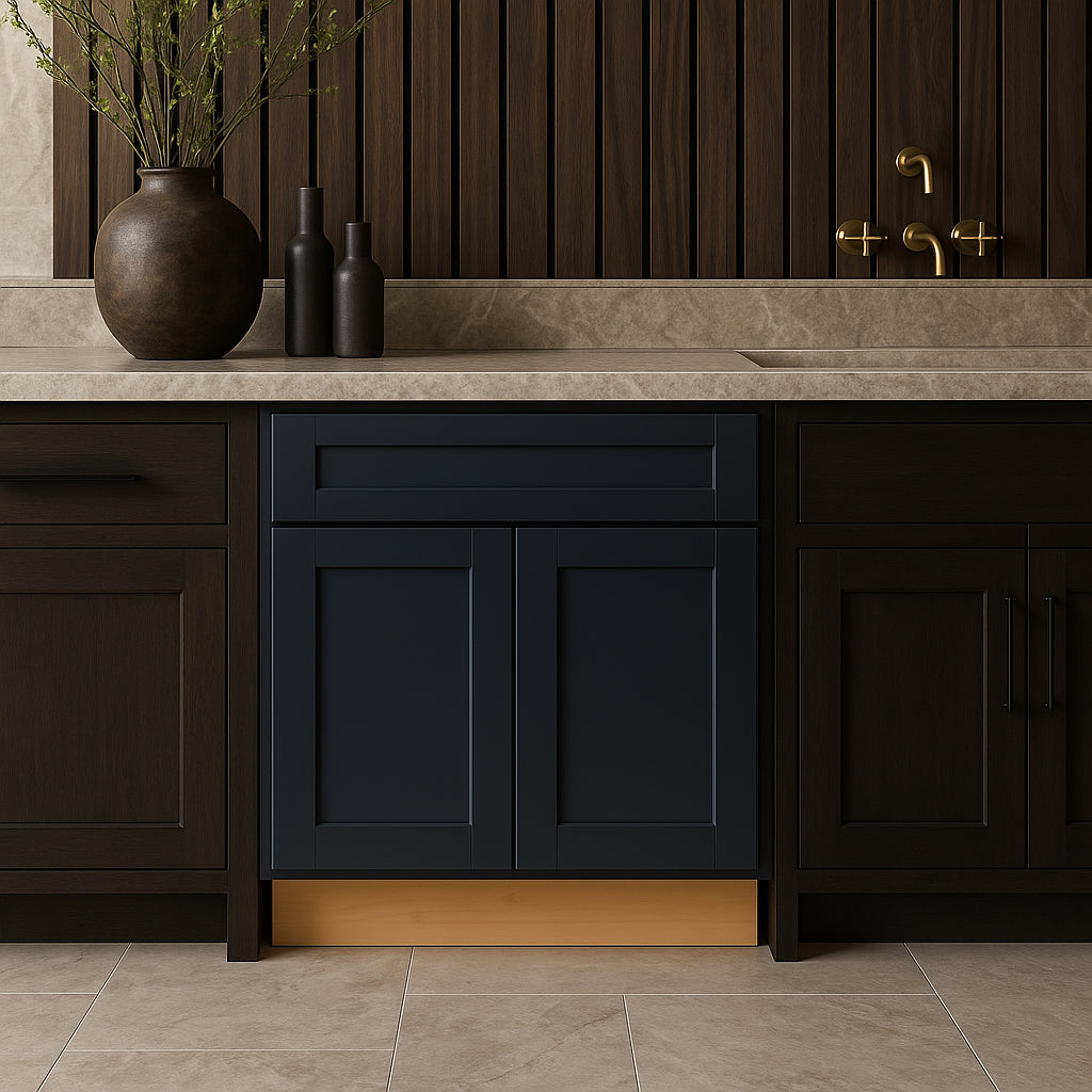Home Decorators Collection Washington 30" Assembled Plywood Base Kitchen Cabinet in Onyx