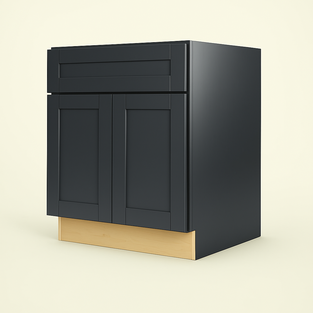 Home Decorators Collection Washington 30" Assembled Plywood Base Kitchen Cabinet in Onyx