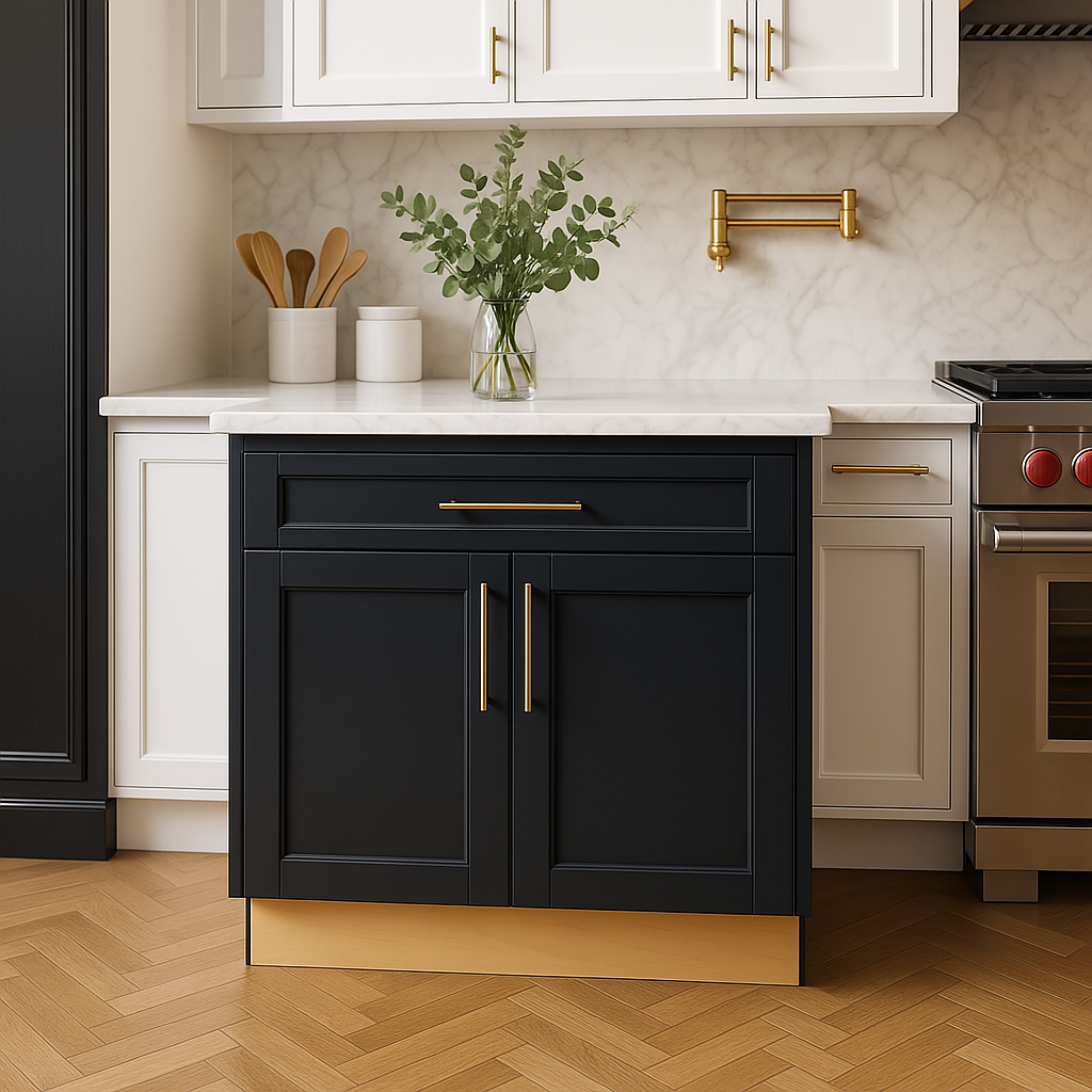 Home Decorators Collection Washington 30" Assembled Plywood Base Kitchen Cabinet in Onyx