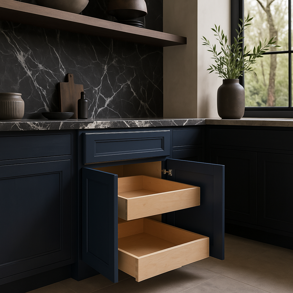 Home Decorators Collection Grayson Mythic Blue Kitchen Cabinet