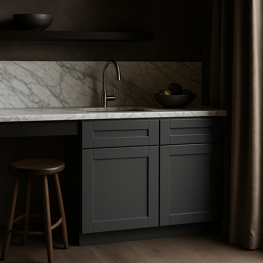 Home Decorators Collection Washington 33" Onyx Kitchen Base Cabinet with Soft-Close