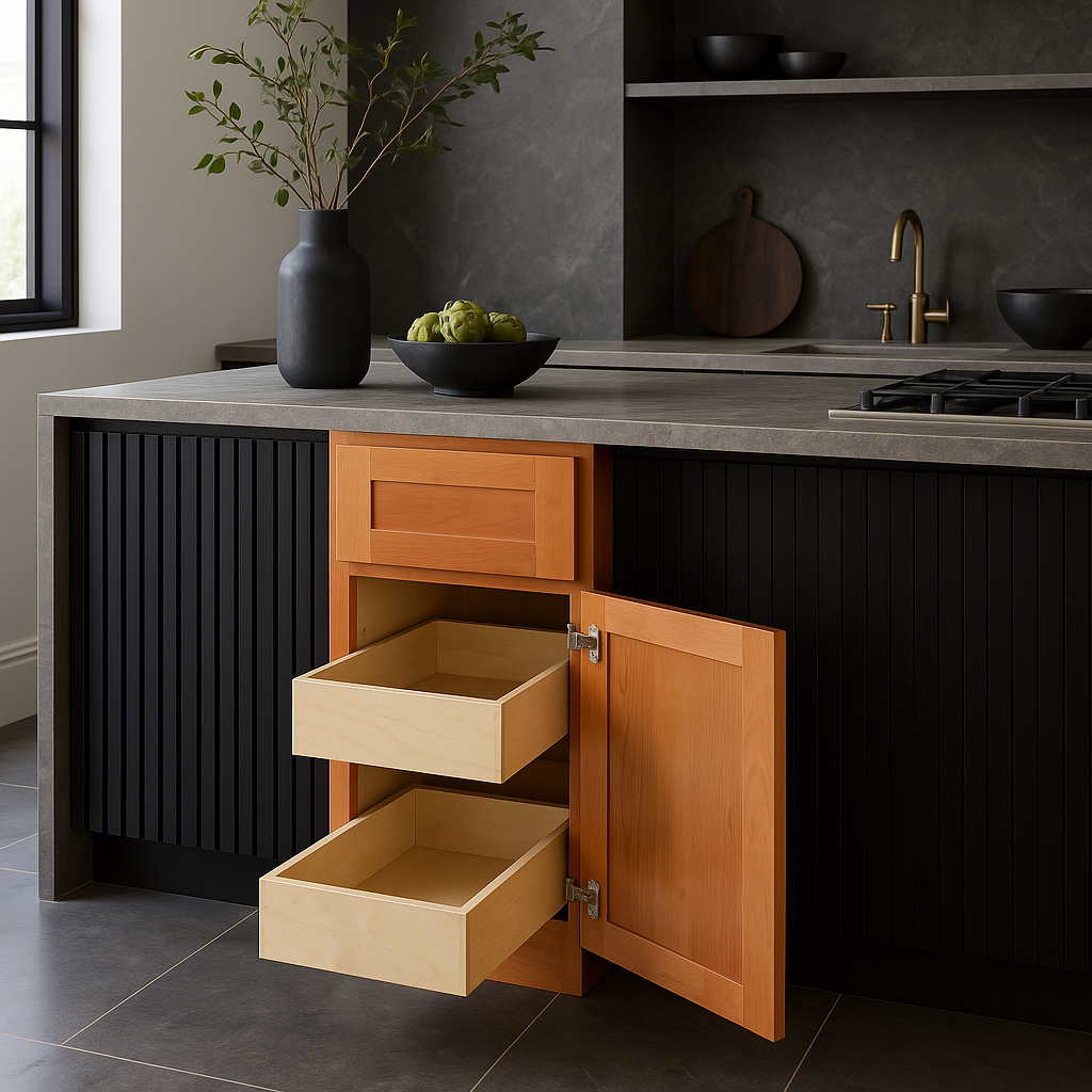 Home Decorators Collection Newport 12 in. W x 24 in. D x 34.5 in. H Assembled Plywood Base Kitchen Cabinet in Cinnamon