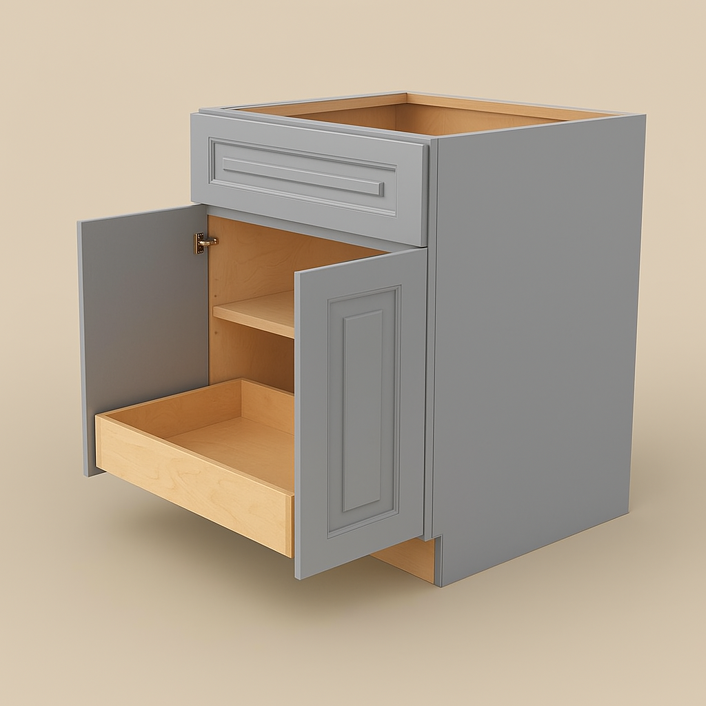Home Decorators Collection Grayson Pearl Gray Soft Close Base Kitchen Cabinet