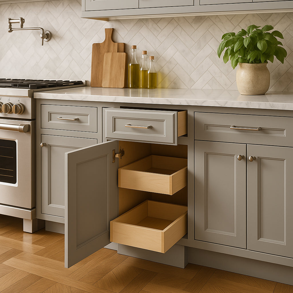Home Decorators Collection Grayson Pearl Gray Kitchen Base Cabinet
