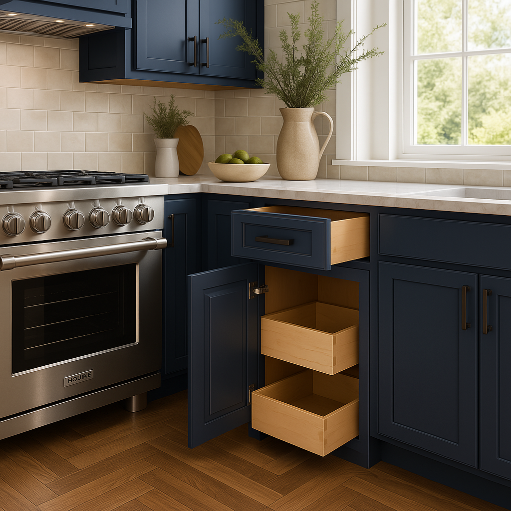 Home Decorators Collection Grayson Mythic Blue Base Kitchen Cabinet