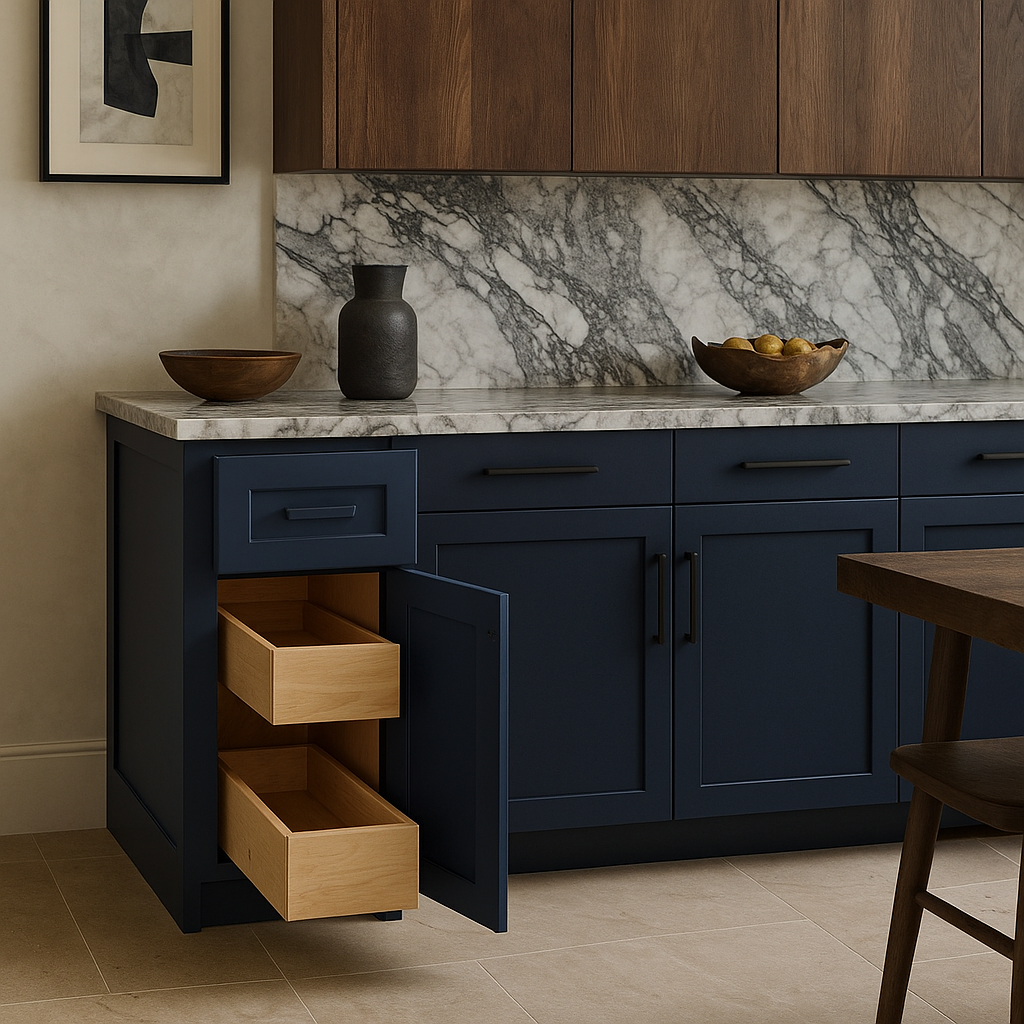 Home Decorators Collection Grayson Mythic Blue Base Kitchen Cabinet