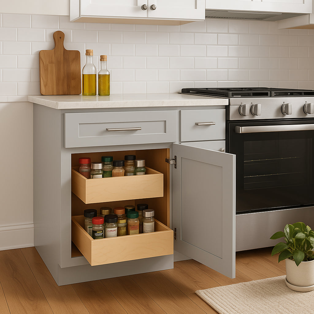 Home Decorators Collection Grayson Pearl Gray Plywood Base Kitchen Cabinet