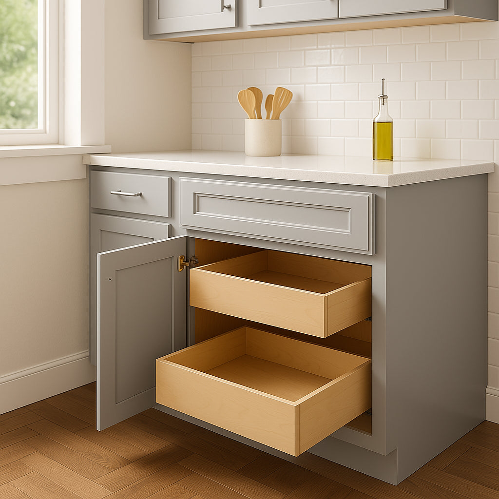Home Decorators Collection Grayson Pearl Gray Kitchen Base Cabinet