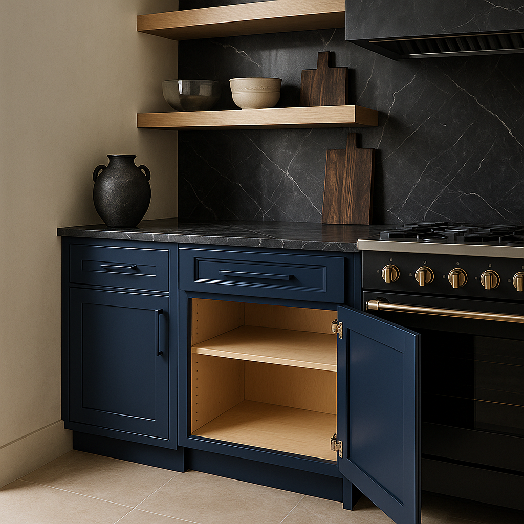 Home Decorators Collection Grayson Mythic Blue Plywood Base Kitchen Cabinet