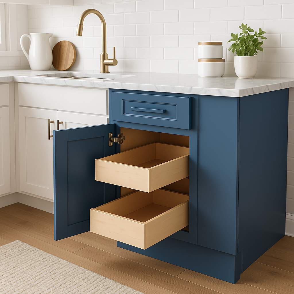 Home Decorators Collection Grayson Mythic Blue Base Kitchen Cabinet