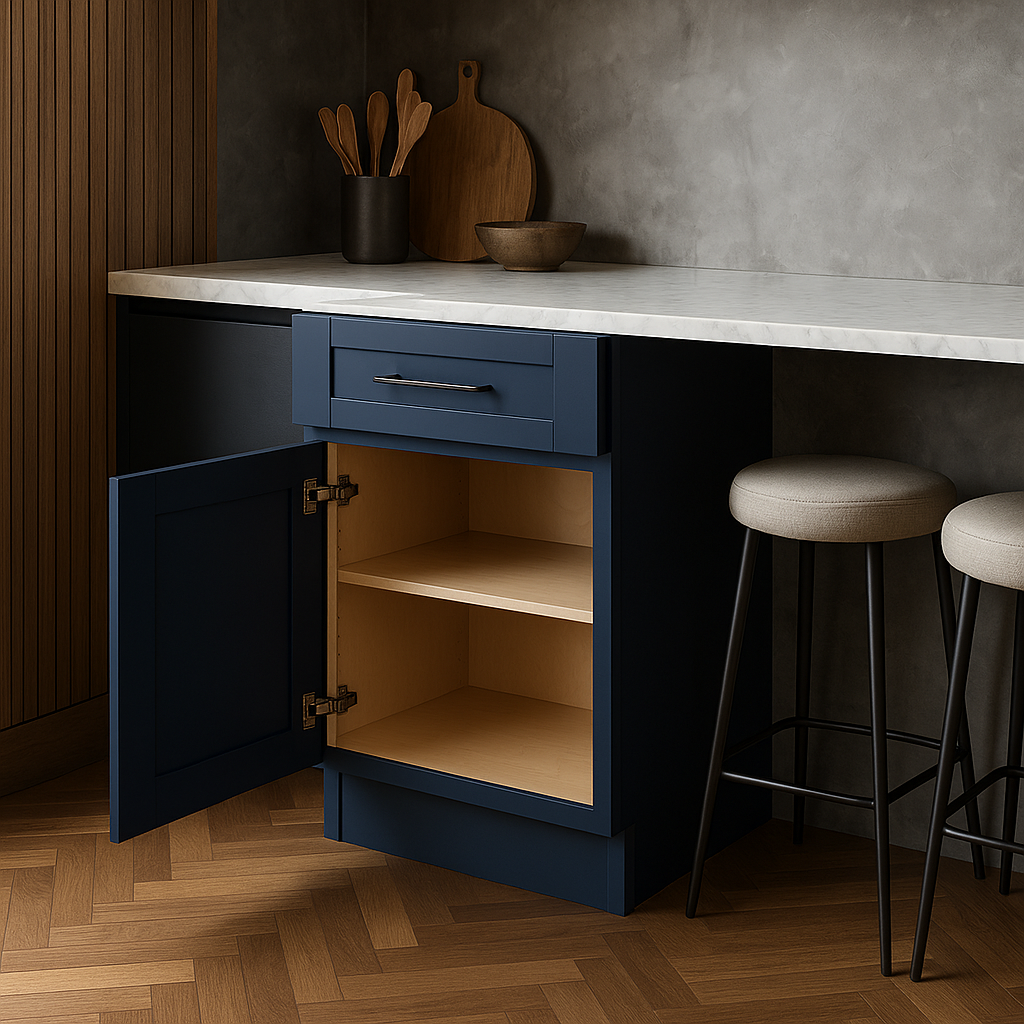 Home Decorators Collection Washington Vessel Blue Shaker Base Cabinet