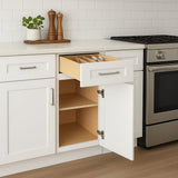 Home Decorators Collection Grayson 18 in. W x 24 in. D x 34.5 in. H Assembled Plywood Base Kitchen Cabinet in Pacific White with Cutlery LH