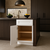 Home Decorators Collection Grayson 18 in. W x 24 in. D x 34.5 in. H Assembled Plywood Base Kitchen Cabinet in Pacific White with Cutlery LH