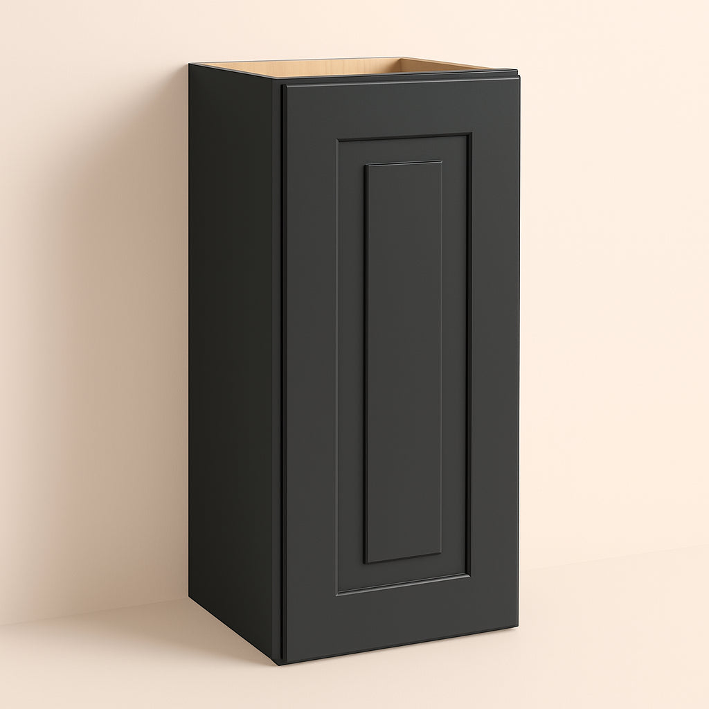 Home Decorators Collection Grayson 15 in. W x 12 in. D x 30 in. H Assembled Plywood Wall Kitchen Cabinet in Deep Onyx with Soft Close